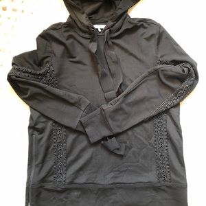 Ganni- black detailed hoodie with side zippers